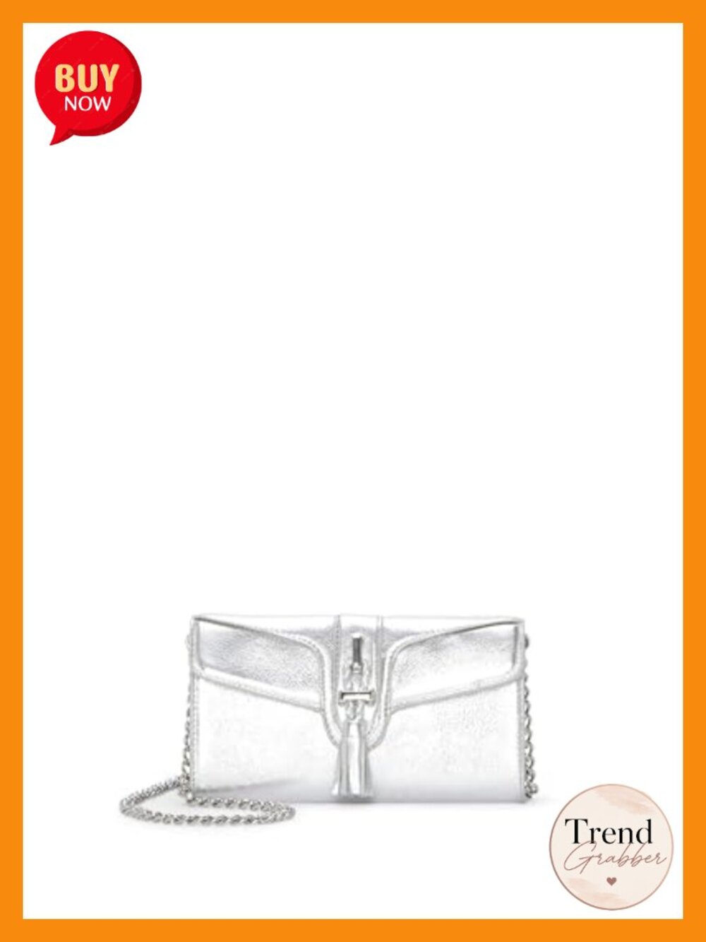Leather Crossbody Wallet with Chain Strap